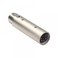 thumbnail image 2 of Adaptador Eleans XLR de 3 pines hembra a XLR de 5 pines macho con cambiador de género, adaptador de aluminio anodizado con botón de liberación de bloqueo, paquete de 2, 2 of 7