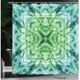 thumbnail image 4 of Ambesonne Green Shower Curtain, Tie Dye Effect Bohemian, 69"Wx84"L, Green and Teal, 4 of 5