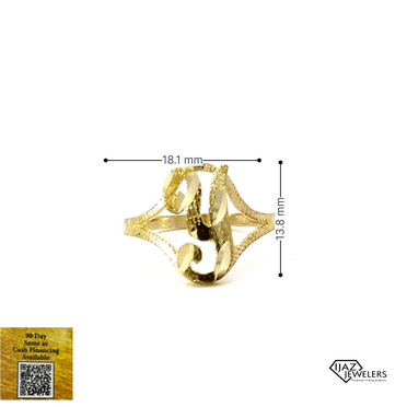 10K Gold Cursive Y ring