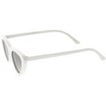 thumbnail image 3 of Women's Small Thick Cat Eye Sunglasses Neutral Colored Flat Lens 51mm (White / Lavender), 3 of 4