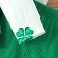 thumbnail image 5 of Edvintorg 6Months-4Years St. Patrick's Day Toddle Girl Clothes Suit Four-Leaf Print Long Sleeved Sweatshirt + Bell Pants Suit Girls Boutique Outfits, 5 of 7