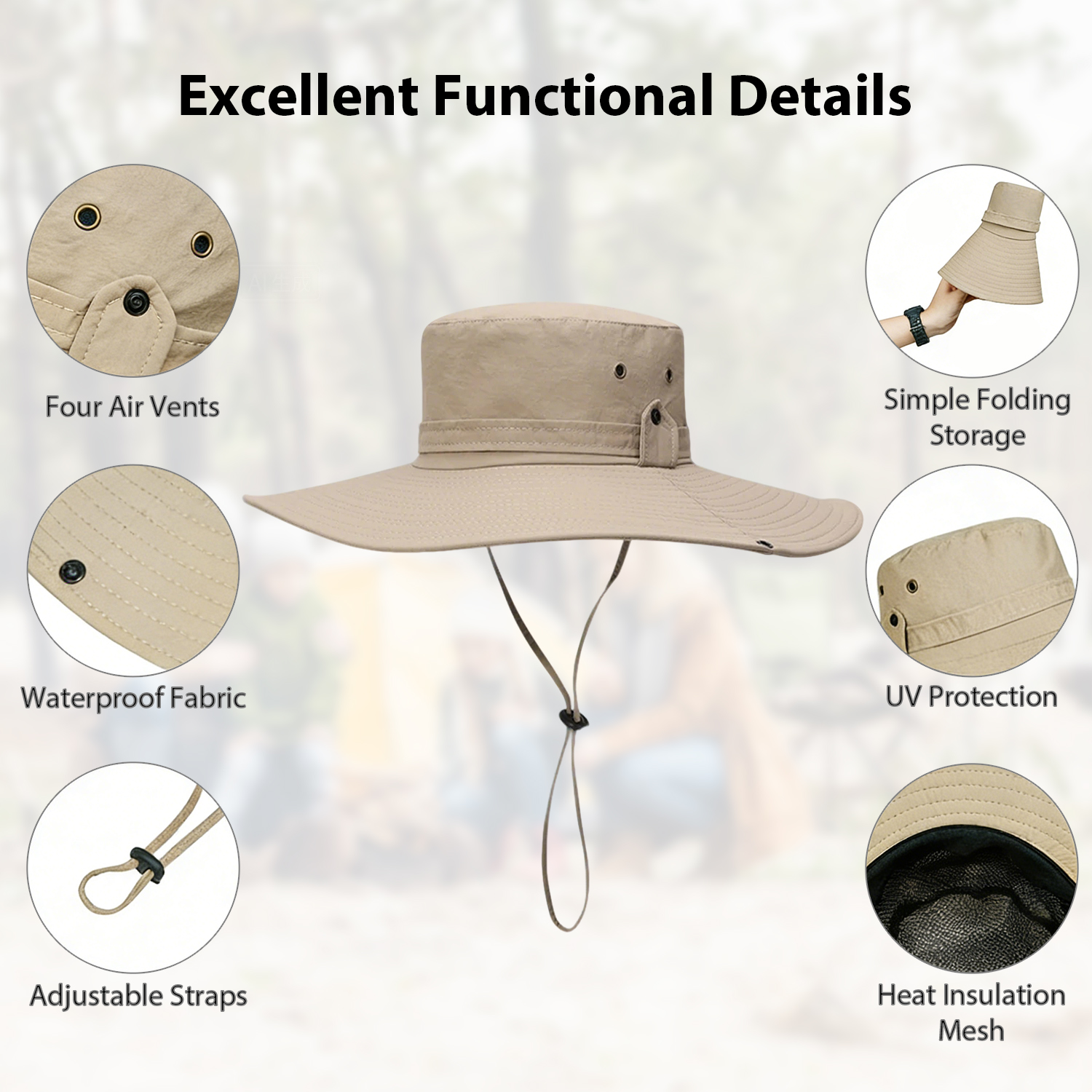 Cowin Sun Hat for Men Wide Brim Bucket photo 7