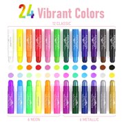 Jupitearth On Sale 24 Ct Tempera Paint Sticks for Kids ,Quick Drying,Smooth,Non-Toxic Washable for toddlers,Back to School Supplies,Art Supplies