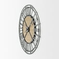 thumbnail image 2 of Mercana Lewiston 30.1L X 2.0W X 30.1H Black Iron W/Wood Round Wall Clock, 2 of 7