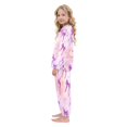 thumbnail image 4 of Fluffy Pajamas Set Fuzzy Winter Warm Pj Sets Pullover Tops and Long Pants Watercolor Purple Bows X-Small, 4 of 8