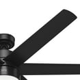 thumbnail image 6 of Hunter 60 inch Outdoor or Indoor Ceiling Fan with LED Light - Black Ceiling Fan with Wall Control, For Patio, Garage, or Porch, Quiet, Standard Mount, 6 Blades - Solaria 59624, Matte Black, 6 of 17