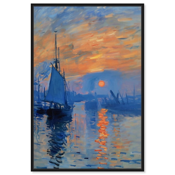 Till Dusk Sailing Wall Art Canvas Wall Art by Art Remedy, Black Floater Frame, 11" x 16"