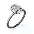 thumbnail image 3 of JeenMata 1.75 Carat oval cut Moissanite Halo Engagement Ring in 18k Black Gold Over Silver, 3 of 7