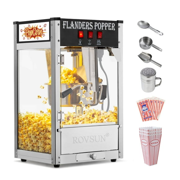 Máquina de palomitas ROVSUN, caldera de 8 oz, 120 V, 13 kg