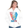 thumbnail image 3 of Vintage Smurfette Cartoon USA Love Women Plus Size Zipper Hoodie Brisco Brands 3X, 3 of 5