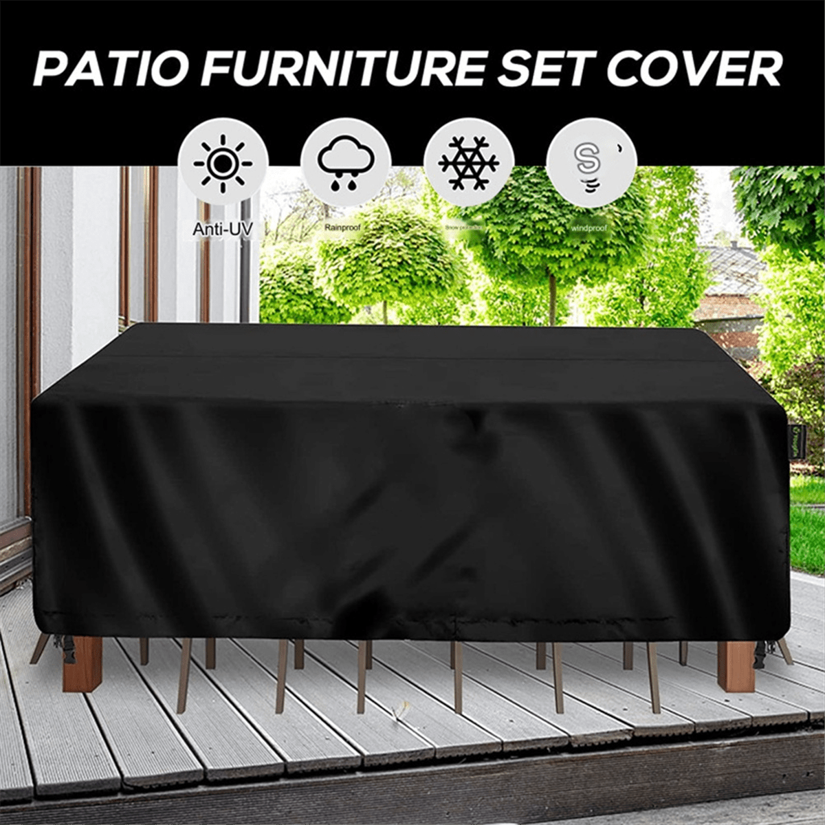 Patio Furniture Set Cover Waterproof,Heavy Duty Funiture Covers for Outdoor Sectional Sofa Wicker Rattan Table XL