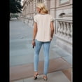 thumbnail image 4 of Camiseta de Corta con Cuello en V para Mujer, Color Albaricoque XL, 4 of 8