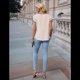 thumbnail image 4 of Camiseta de Corta con Cuello en V para Mujer, Color Albaricoque XL, 4 of 8
