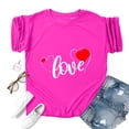 thumbnail image 4 of WEAIXIMIUNG Womens T Shirts Fitted V Neck Valentine's Day Short Sleeved Spring Summer All Printed Pattern Loose Crewneck Top T Shirt, 4 of 4