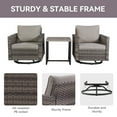 thumbnail image 3 of POCASSY Outdoor Swivel Rocking Chair with Table and Cushion, PE All Weather Wicker Rocker Set for Deck, Proch, Balcony, Gray, 3 of 7