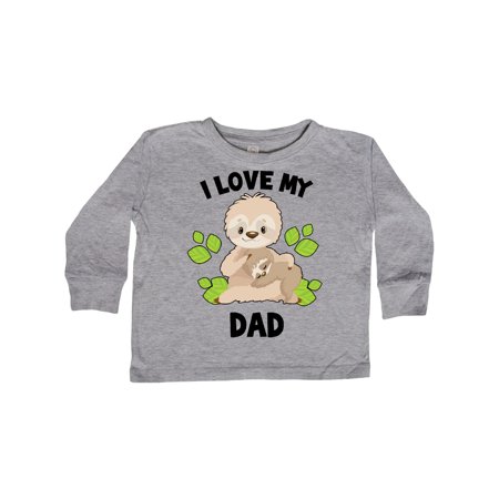 

Inktastic Cute Sloth I Love My Dad with Green Leaves Gift Toddler Boy or Toddler Girl Long Sleeve T-Shirt