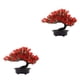 thumbnail image 2 of Plantas artificiales Bonsai Tree Wosthever 2piezas Rojo, 2 of 6