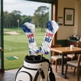 thumbnail image 4 of Yuyamidu Love to Golf Print Golf Headcovers, Waterproof PU Leather Golf Head Covers for Hybrid Fairway Driver American Flag Golf Head Protective Cover, 4 of 7