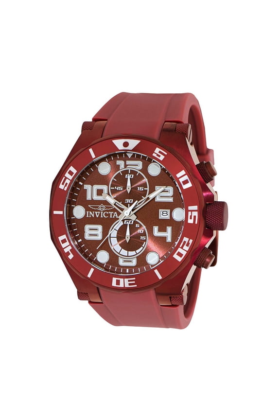 40635 Men's Pro Diver Chronograph Red Silicone Strap Watch