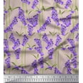 thumbnail image 1 of Soimoi Viscose Chiffon Fabric Leaves & Lavender Shirting Printed Fabric 1 Yard 42 Inch Wide, 1 of 1