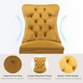thumbnail image 5 of ODUSE-DAILY Yellow Velvet Dining Chairs Set of 6, Kitchen & Dining Room Chairs, Sillas De Comedor, Nailheads Tufted, Fabric Upholstered, Solid Wood (Gold, 6 Pcs), 5 of 12