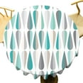 thumbnail image 5 of Modern Abstract Tablecloth, Retro Mid Century Green Geometric Drop Shapes Table Cloth for Home Restaurant Kitchen Picnic Party Decor, Round(60x60in), 5 of 6