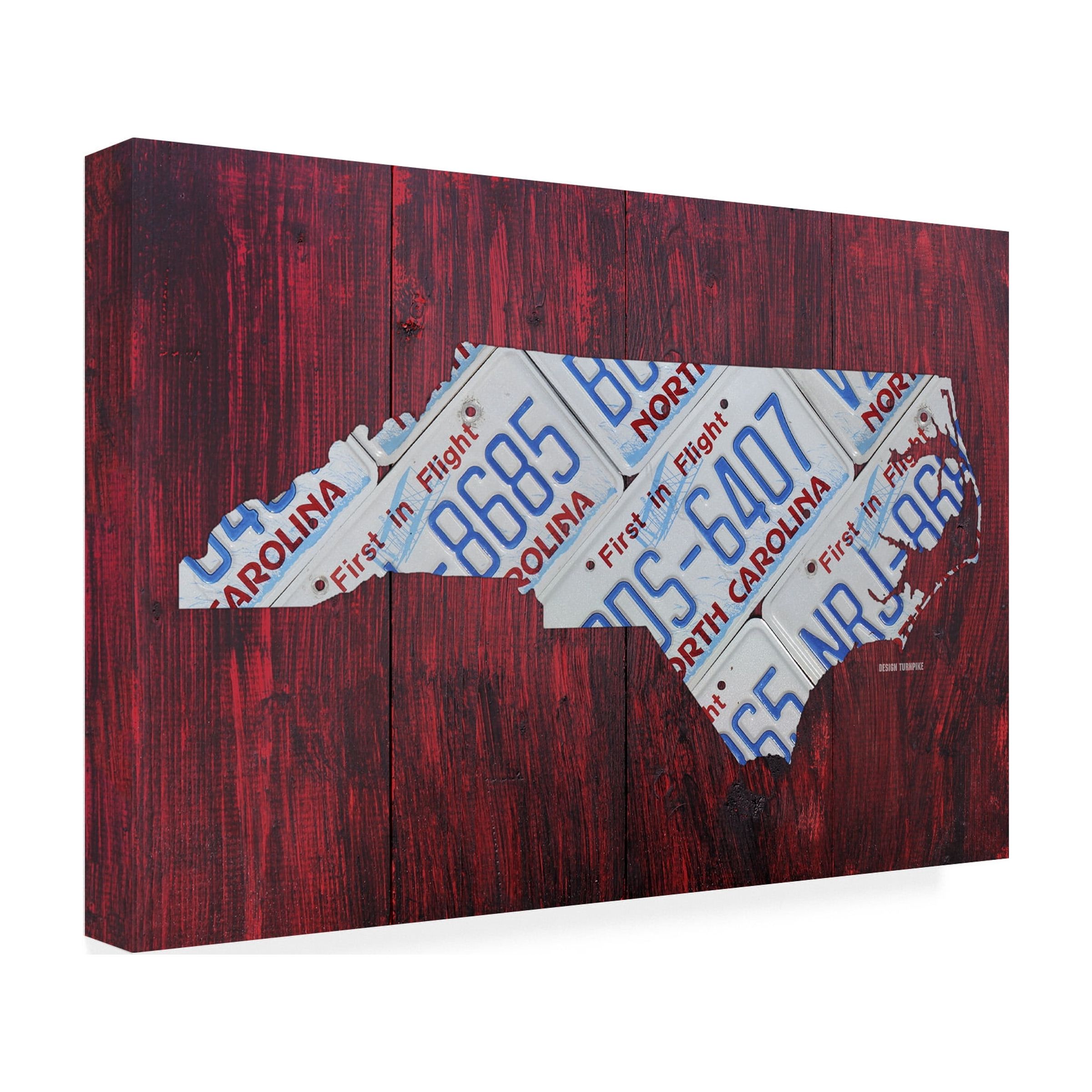 Trademark Fine Art 'North Carolina License Plate Map' Canvas Art by Design Turnpike