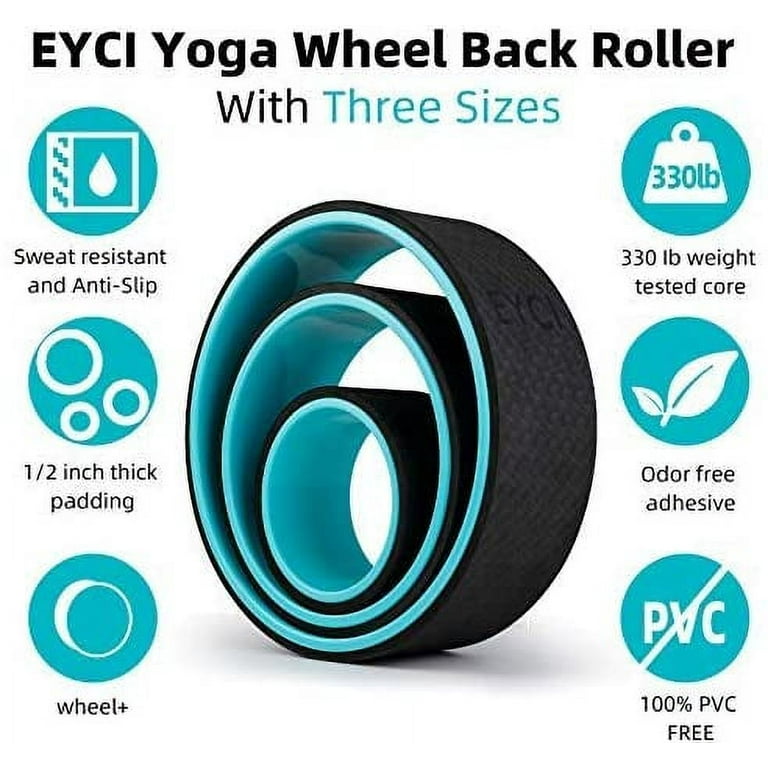  Lifepro Yoga Wheel 3-Set for Back, Shoulder, Neck & Spine Pain  Relief, Back Alignment- Back Roller for Back Stretch, Back Popper- Exercise  Yoga Roller - Back Cracker Wheel or Back