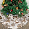thumbnail image 3 of Christmas Tree Skirt, leaf Moose fox owls tree Soft Plush Christmas Tree Decorations Indoor, Tree Skirts Mat for New Year Halloween Holiday Christmas Party Decor 30", 3 of 6