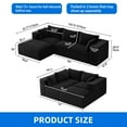 thumbnail image 3 of Dextrus 107 Inch Cloud Sectional Couch, Modern Modular Sofa with L-Shape Chaise, Upholstered Sofa for Living Room Bedroom, Black, 3 of 11