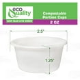 thumbnail image 3 of EcoQuality 2 Oz Compostable Portion Cups - Sugarcane Bagasse Condiment Souffle Cups - Biodegradable Sauce Cups - Perfect for Disposable Sample Cups (500), 3 of 8