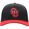 thumbnail image 2 of Men's Top of the World Black/Crimson Oklahoma Sooners Two-Tone Reflex Hybrid Tech Flex Hat, 2 of 4