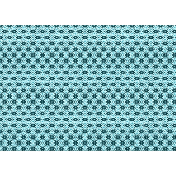 Ahgly Company Indoor Rectangle Patterned Dark Cyan Green Area Rugs, 8' x 10'
