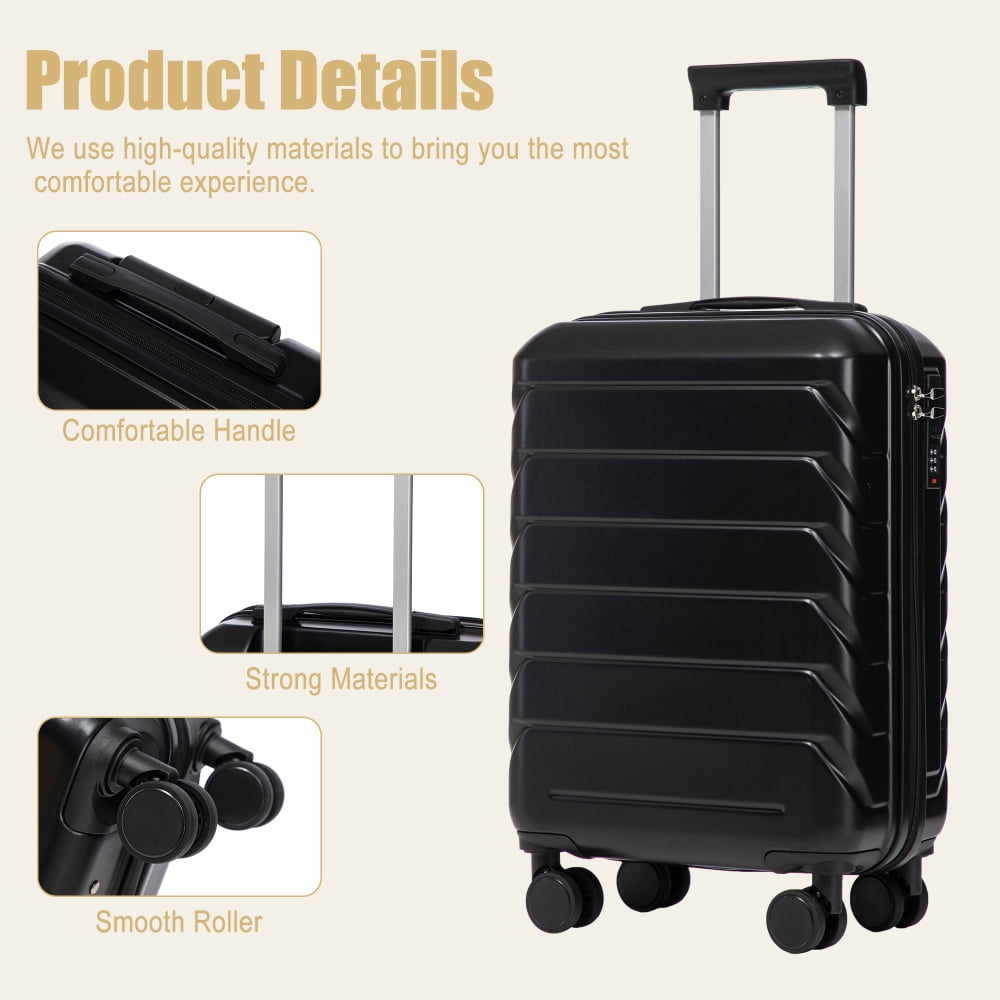 28 Inch ABS Hard Shell Large Travel Checked Luggage - Scratch Resistant Surface Four Multi-Directional Wheels,  With Combination Lock and Side Hooks .(Silver)