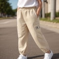 thumbnail image 2 of Gibobby Boys Pants Boys Athletic Pants Sweatpants Soft Jogger 3T 4T 5T 6T 7T Pants With Pockets Elastic Waist Drawstring For Kids School Sports Little Boys Winter Pants(11-12 Years,Khaki), 2 of 5
