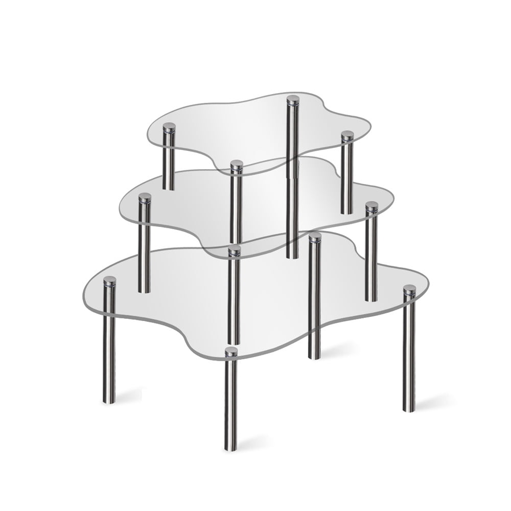 3pcs Acrylic Cake Display Stand Acrylic Clear Cupcake Stand Cake ...
