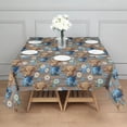 thumbnail image 3 of Brown Highland Cow Blue Bucket Flower Pattern Square Tablecloth,Waterproof Square Table Cover,Wipeable Spillproof Washable Table Cover for Home Kitchen Party Decor 52"x52"(132x132cm), 3 of 6