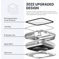 thumbnail image 5 of (2 in 1) for Waterproof Apple Watch Screen Protector Case SE 2022 Series SE 6 5 4 40mm Accessories, iWatch Protective PC Face Cover Built-in Tempered Glass Film, Front & Back Bumper Women Men, 5 of 5