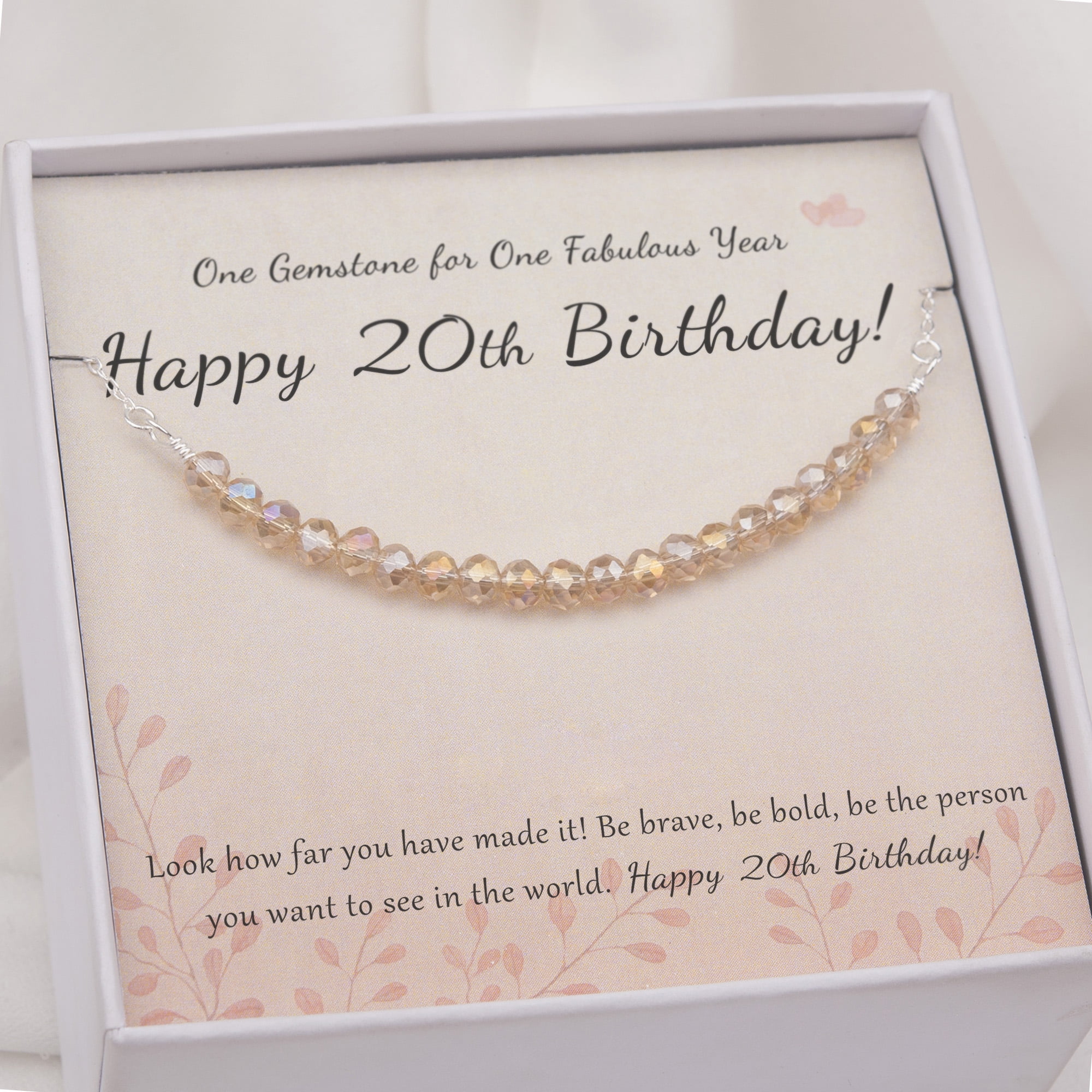 Anavia 20th Birthday Gift Necklace for Her, 925 Sterling Silver 20 Beads Necklace for 20 Year Old Women, Gift for Best Friend 20 Birthday