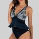 thumbnail image 1 of Tankini para mujer, bikini liso sin espalda, de dos piezas, estilo vendaje, para playa, dos piezas, tankini, 2 piezas, 1 of 4