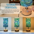 thumbnail image 3 of Wobogo Light Blue Green Glass Bedside Lamp Touch Control Table Lamp with USB A+C Charging Ports & AC Outlet 3-Way Dimmable Nightstand Lamp with Linen Fabric Shade for Bedroom Living Room, 3 of 8