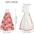 thumbnail image 3 of Hanging Towels 1 Pcs, Dish Towels Funny Pugs On Pink Back Absorbent Hand Towels with Hanging Loop Washcloth for Bathroom Kitchen, 3 of 6