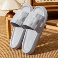 thumbnail image 4 of Unisex Indoor Slides, Plaid House Slippers, Soft EVA Open Toe Slippers, Comfort Bedroom Footwear, Non‑Slip Casual Summer Slippers for Household Daily Everyday Wear Gray, 4 of 5