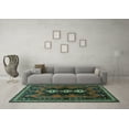 thumbnail image 3 of Ahgly Company Indoor Square Persian Turquoise Blue Traditional Area Rugs, 5' Square, 3 of 4
