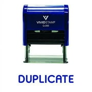 Vivid Stamp Duplicate Self-Inking Office Rubber Stamp (Blue) - Medium