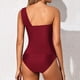 thumbnail image 4 of MKLEKYY Trajes De Baño Mujer Control Abdomen Two Piece Tankini Bathing Suits For Women One Shoulder Swim Top With Shorts Swimsuits Split Swimwear Set, 4 of 5