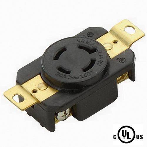 NEMA L1420 Grounding Locking Receptacle, 20A 125/250V AC, 3 Pole 4