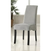 Newboti Furniture Set of 2 Velvet Upholstered Dining Side Chairs, Grey and Black 97842