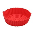 thumbnail image 6 of POPETPOP Red Silicone Air Fryer Liner for Kitchen Use Reusable Non Stick Air Fryer Mat, 6 of 8