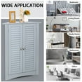 thumbnail image 5 of Corner Storage Cabinet Freestanding Floor Cabinet Bathroom w/ Shutter Door Grey, 5 of 12